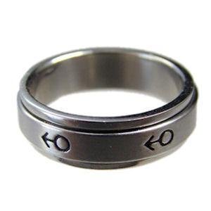 Gay Mens Spinner Ring Stainless Steel Spinning Mars Symbol
