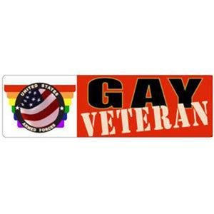 "GAY VETERAN" Sticker 3 x 10 inch Gay Pride Rainbow Bumper Sticker