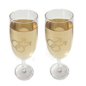Gay Mens Champagne Flutes 2 Gay Pride Wedding Toast Same Sex Marriage