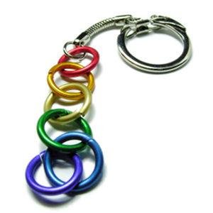 Gay Pride Rainbow Freedom Rings Keychains Metal Key Ring Keychain