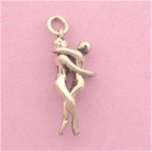 All Silver Man / Man Embrace PENDANT Mens Gay Lovers