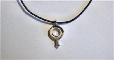 Stainless Steel Male Mars Symbol Pendant Cord GAY