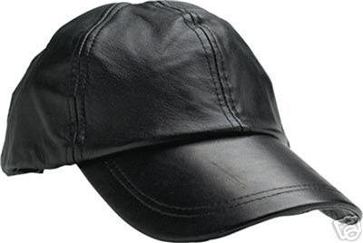 Leather Baseball Cap Ball Cap Hat Black Giovanni Navarre®