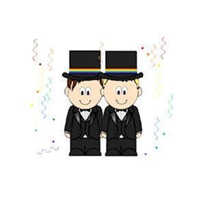 Gay Grooms Magnet Same Sex Wedding Refrigerator Magnet