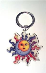 Metal Keychain Sun Moon Celestial by Dan Morris