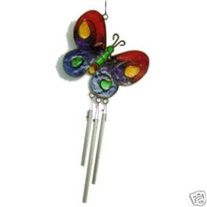 Stained Glass Rainbow Butterfly Wind Chimes Gay Pride