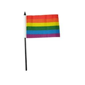 Gay Pride Rainbow Hand or Desk Flag 4 x 6 Inch