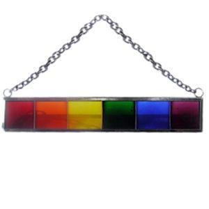 Gay Pride Bar Stained Glass Suncatcher Rainbow