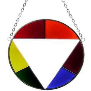 Gay Pride Circle Stained Glass Suncatcher Rainbow