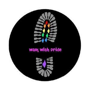 Large Walk With Pride Button Pin Rainbow Lesbian Gay Pride