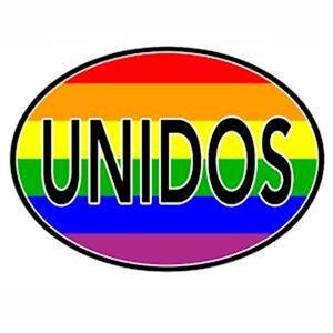 Unidos Latino Pride Auto or Truck Magnet Gay Pride Rainbow Euro Magnet