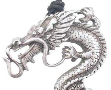 Huge Bearded Dragon Pewter Pendant Necklace
