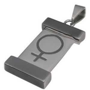 Lesbian Steel and Titanium Tag Pendant Pride