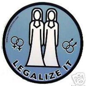 Lesbian LEGALIZE IT Bumper Sticker Female Gay Marriage