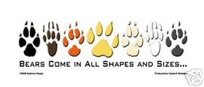 Bear Paw Bumper Sticker Bear Pride Men's Gay Pride