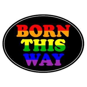 BORN THIS WAY Auto Magnet Euro Rainbow Gay Pride