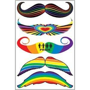 Temporary Tattoos Rainbow Stache Gay Pride Mustache