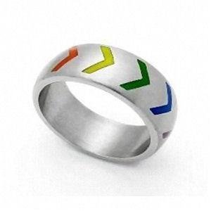 Gay Pride Victory Rainbow Ring Stainless Steel