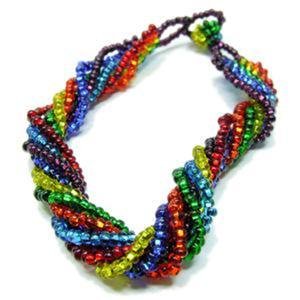 Chakra Bracelet Glass Bead Strands Rainbow