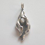 Yoni With Pearl Pendant Solid 0.925 Sterling Silver Lesbian Gay Pride Interest