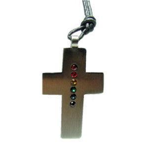 Stainless Steel Cross Crystals Pendant Lesbian Gay