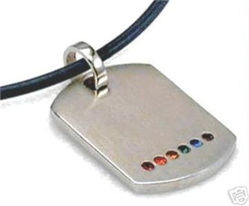 Stainless Steel Dog Tag Pendant Lesbian Gay Pride