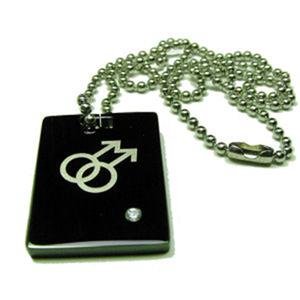 Gay Mens Titanium Dog Tag Pendant Double Male Gay Pride