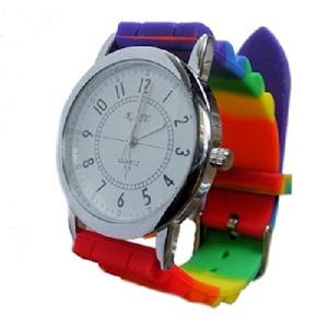 Rainbow Silicone Watch Gay Pride Unisex Wristwatch Jelly Gel Analog Sports
