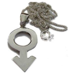 Mens Symbol Silver Pendant Single Male Symbol Gay Int