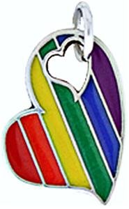 Rainbow Gay Pride Pewter Dog Tag Necklace for Gays and Lesbians