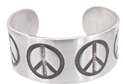 Peace Symbol Pewter Cuff Bracelet Peace Sign SALE