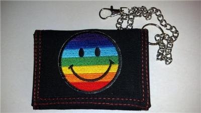 Gay Pride Smiley Wallet Trifold Rainbow Smile Face