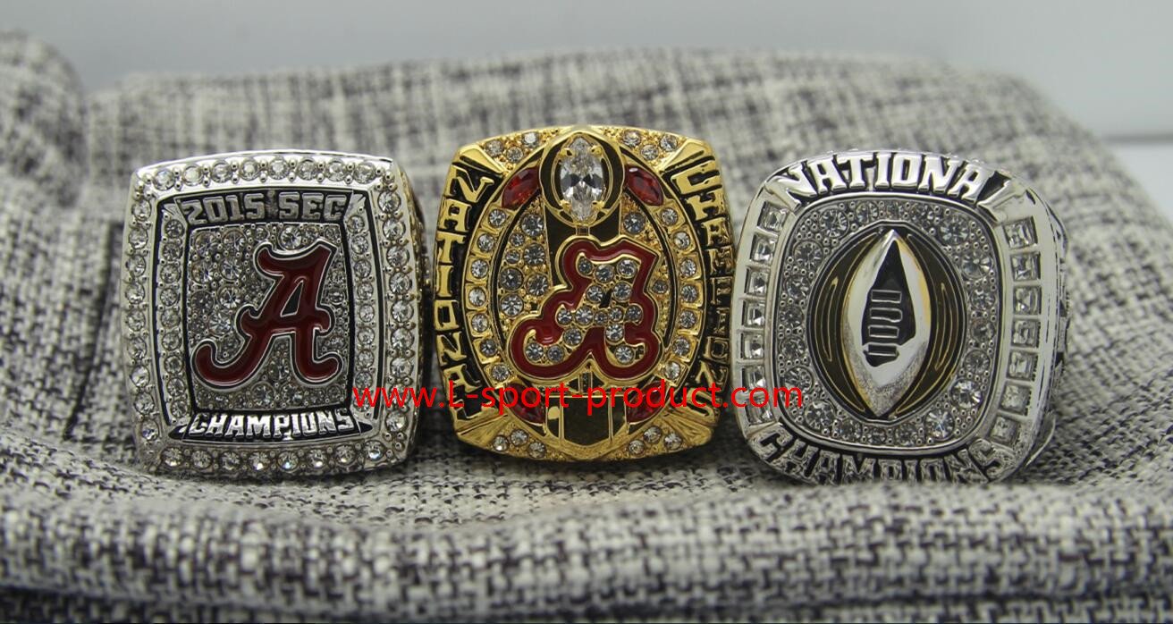 3 PCS 2015 2016 Alabama Crimson Tide National Championship Ring 8-14S