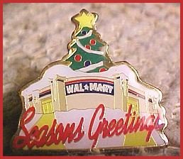 Walmart Season's Greetings Christmas Tree Store Lapel Pin