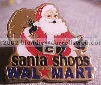 Santa Shops Walmart Christmas Lapel Pin