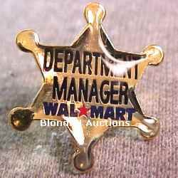 Department Manager Gold Star Walmart Lapel Pin