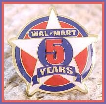 Walmart 5 year Associate Star Lapel Pin