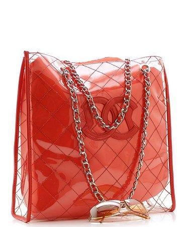 BEAUTIFUL RED SATIN AND VINYL DESIGNER HANDBAG PURSE