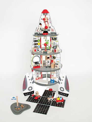 Discovery Space Center Wooden Spaceship and Lift-Off Rocket Playscape by alextoys