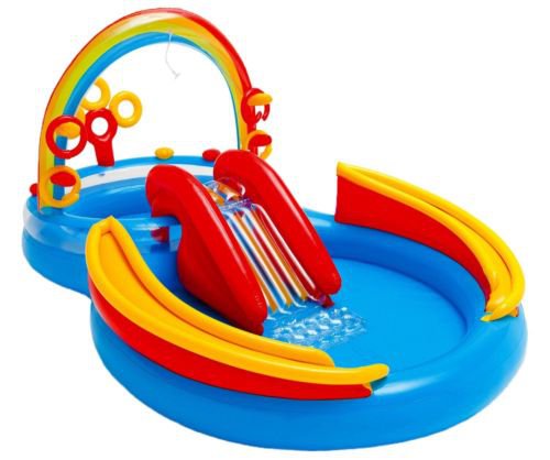 Pool Play Ring Rainbow Center Intex Inflatable Kids Water Slide play ground Ball