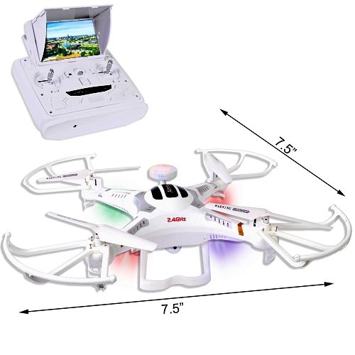 FPV Quadcopter Drone X118FPV (7.5") w/HD Camera & LED Lights