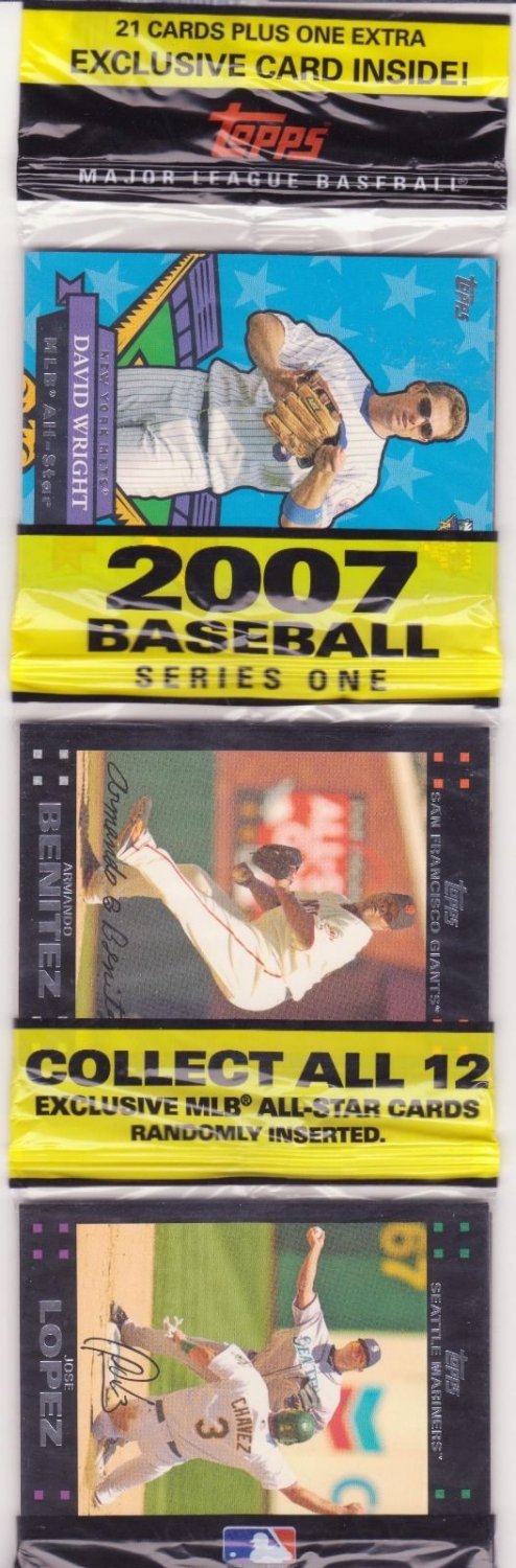 2007 topps baseball 21 card rack pack
