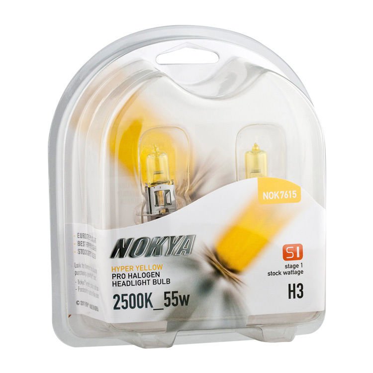 Nokya Hyper Yellow Pro Halogen Headlight Bulbs H W K Stage