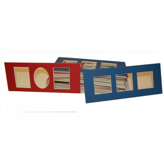 4 x 10 Assorted Panoramic Photo Mat - Pkg of 50s - Muliple Openings