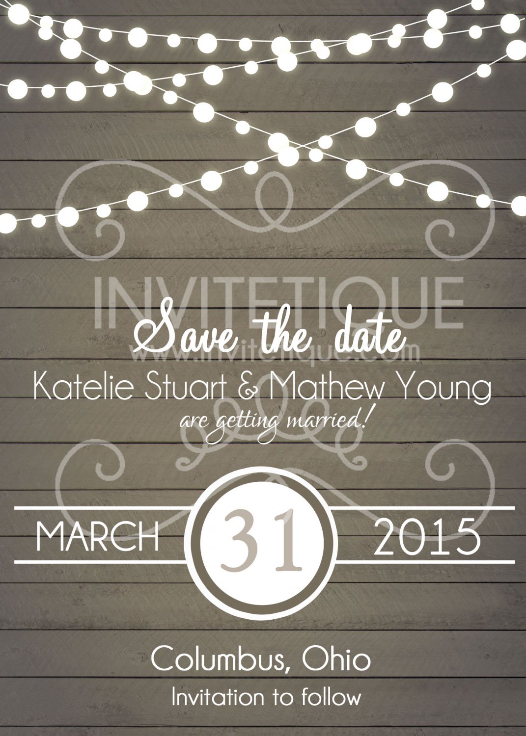 Rustic Save the Date Invitation, Save the Date, Wedding Card, wood, Digital File