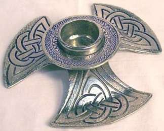 Celtic Knot Taper Holder, pewter:CHCEL