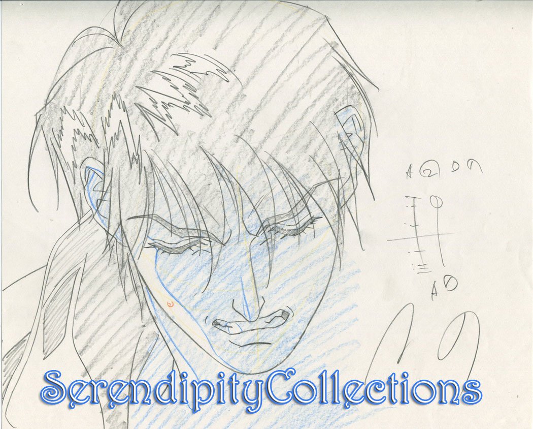 Ai no Kusabi Production Genga (Riki upset, close up)
