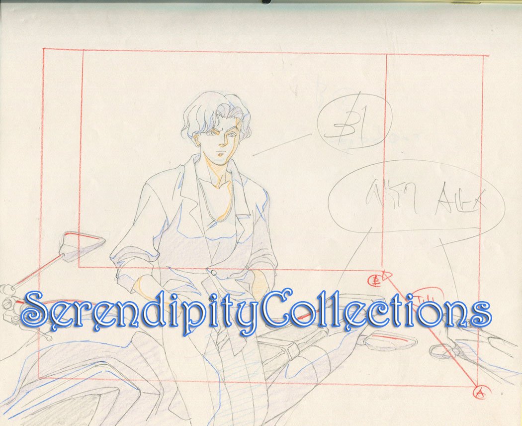 Ai no Kusabi Production Genga (Killie on Bike)
