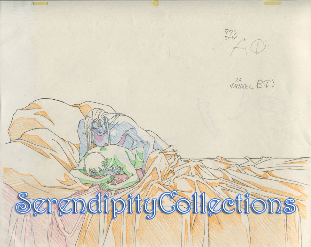 Ai no Kusabi Production Genga (Riki and Iason in bed)