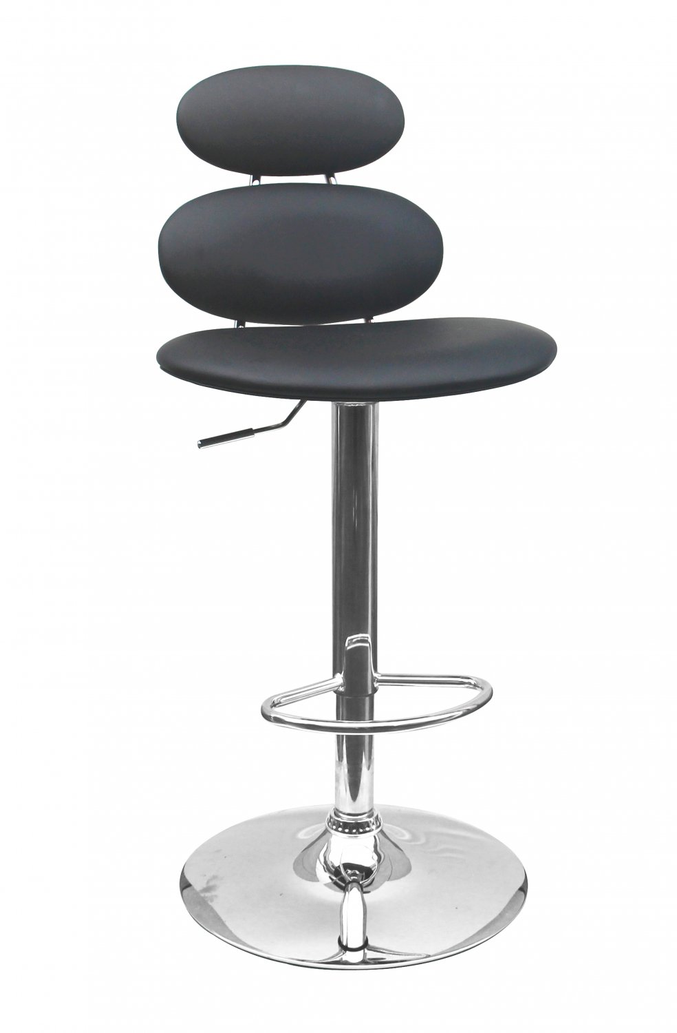 D285 Monroe Upholstered Leather Adjustable Bar Stool (Black)